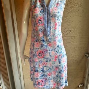 Lilly Pulitzer Floral Nautical Sleeveless Dress